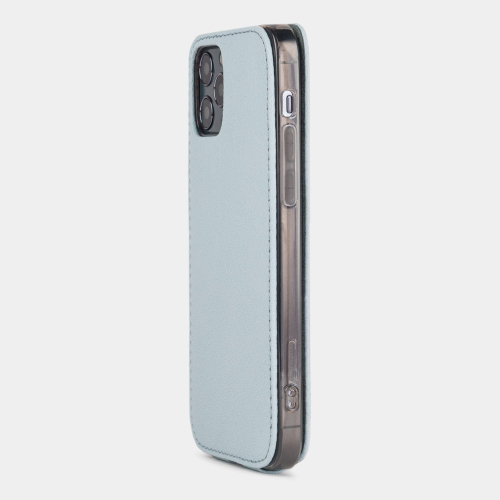 Чехол для iPhone 12 Pro Max из натуральной кожи козы, голубого цвета
