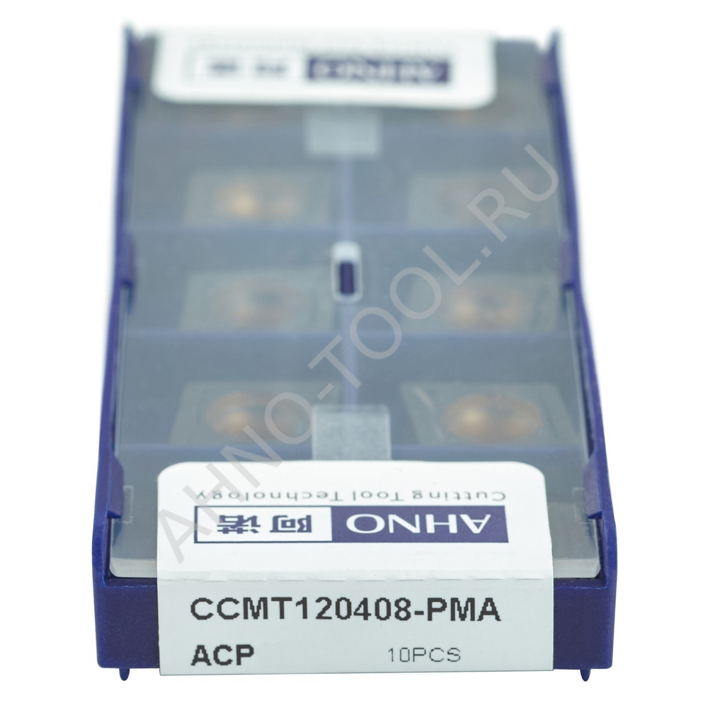 Пластина твердосплавная ISO CCMT120408-PMA ACP20E AHNO по стали, получистовая