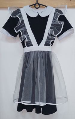 Фартук школьный белый фатин для старшеклассницы размер 152 158 XS 40