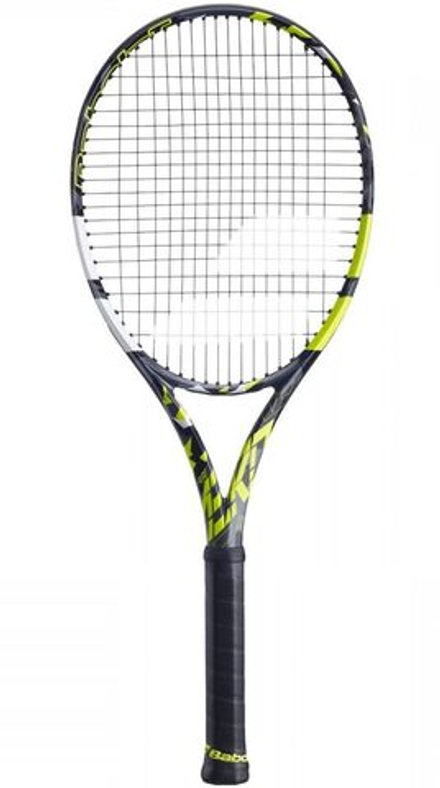 Теннисная ракетка Babolat Pure Aero+ - grey/yellow/white + Струны + Натяжка