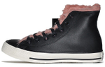 Converse Chuck Taylor All Star synthetic leather retro plus velvet non-slip wear-resistant high-top sneakers women's black