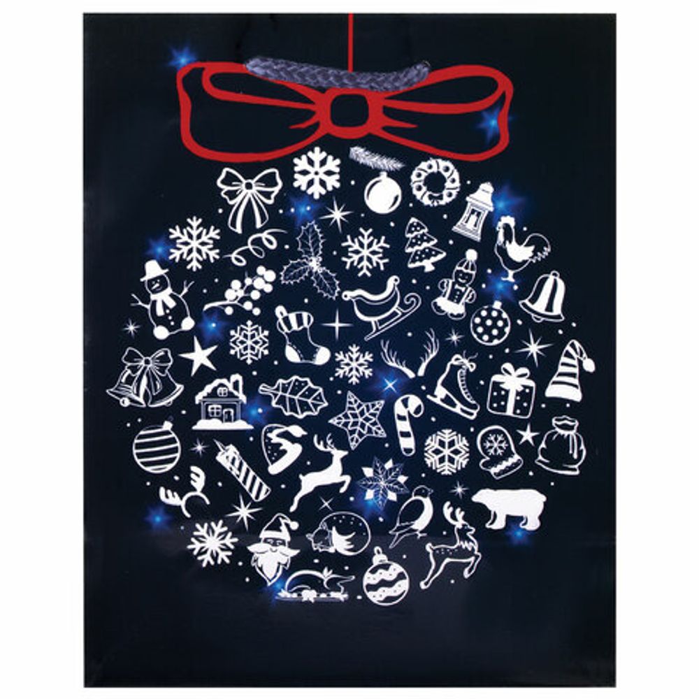 Пакет подарочный новогодний 17,8x9,8x22,9 см, ЗОЛОТАЯ СКАЗКА "Зимняя сказка", ламинированный, 606556