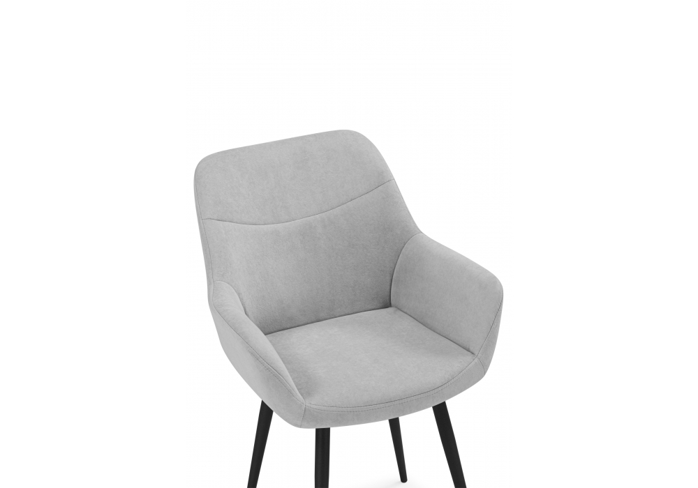 Стул на металлокаркасе Woodville Флюид светло-серый (zd 960), черный