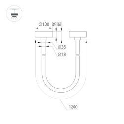 Светильник SP-TROPIC-SURFACE-R18-L1200-18W Warm3000 (BK, 360 deg, 230V) (Arlight, IP20 Пластик, 3 года) 043401