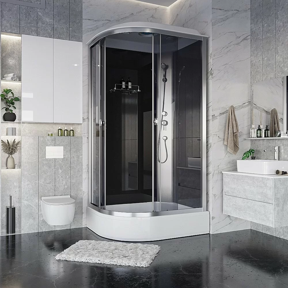 Душевая кабина Niagara Eco E120/80/26/TN 120х80 стекло тонированное/профиль хром