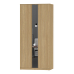 Шкаф распашной ВАРМА СТОР 105 с зеркалом, 222*105*57 см, скандинавский дуб