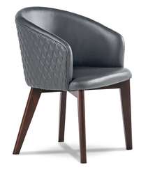 Кресло для посетителей Ruan D серая кожа