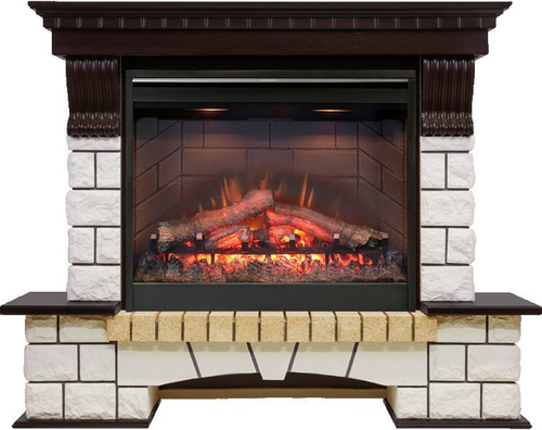 Каминокомплект Pierre Luxe - Венге / Белый с очагом Symphony 26'' DF2608-INT