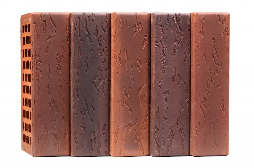 Кирпич лицевой Воротынский одинарный микс антик-кортен, руст