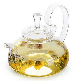 237002 Чайник "Георгин" 800 мл, с пружинным ситом, стекло