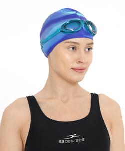 Шапочка для плавания Helion Navy/green, силикон