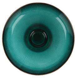 Блюдо на ножке "Frost stripe" (зеленое) d=25,7 см h=11,5см (стекло) (транспортная упаковка)