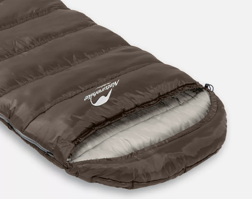Мешок спальный Naturehike U250, (190х30)х75 см, (левый) (ТК: +6C), коричневый