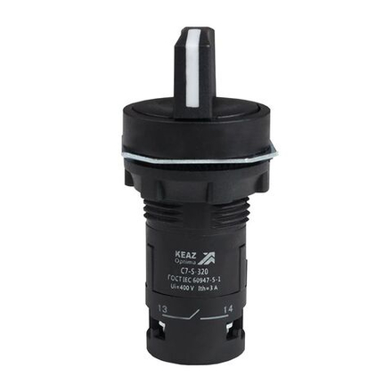 Переключатель 3 положения OptiSignal Compact D22 С7-S-320 черн. 2НО XB7ND33 КЭАЗ 362138