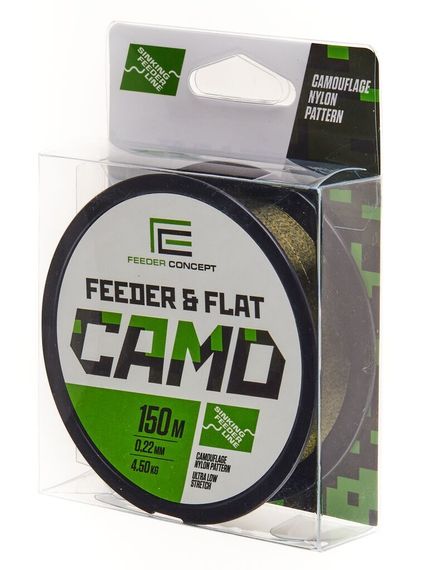 Леска монофильная Feeder Concept FEEDER &amp; FLAT Camo 150 м, 0,22 мм