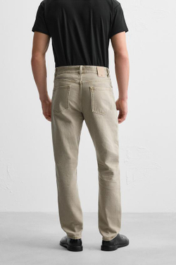 ZARA ДЖИНСЫ REGULAR FIT, БЕЖЕВЫЙ