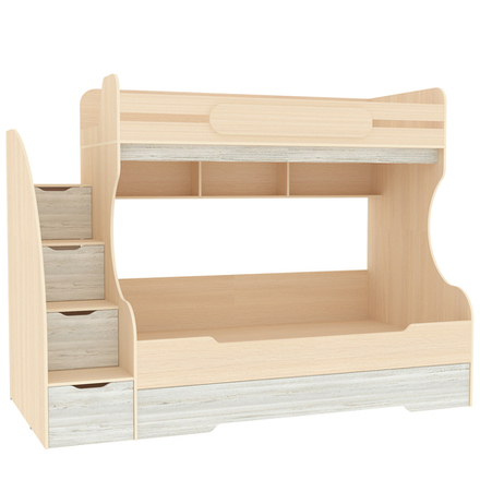 Трехъярусная кровать КарИВи БИГ  Дуб Молочный Винтерберг
