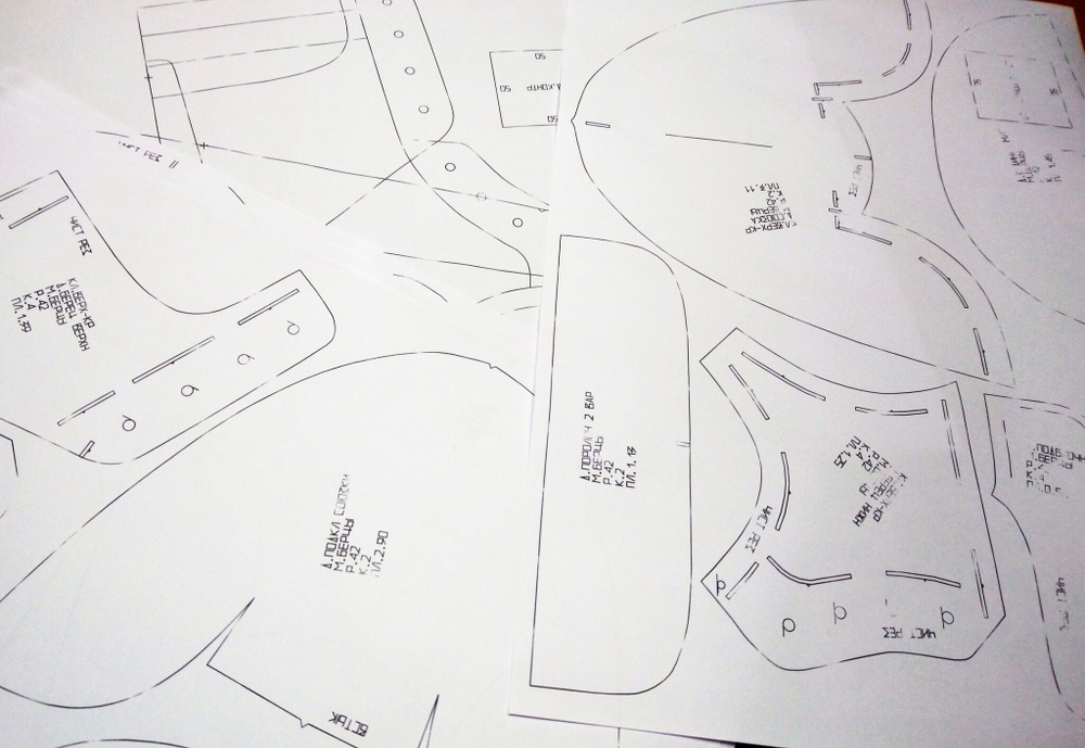 Лекала (ВЫКРОЙКИ) артикул Л - 89 МУЖСКИЕ БЕРЦЫ