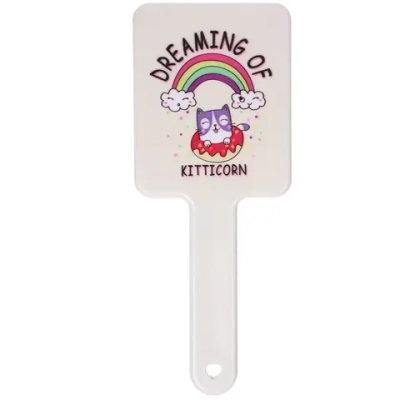 Расческа массажная квадратная форма «Коллекция ИМАНИ - ЭКЛЕР», микс 4 дизайна, 22*9см (PVC подвес)