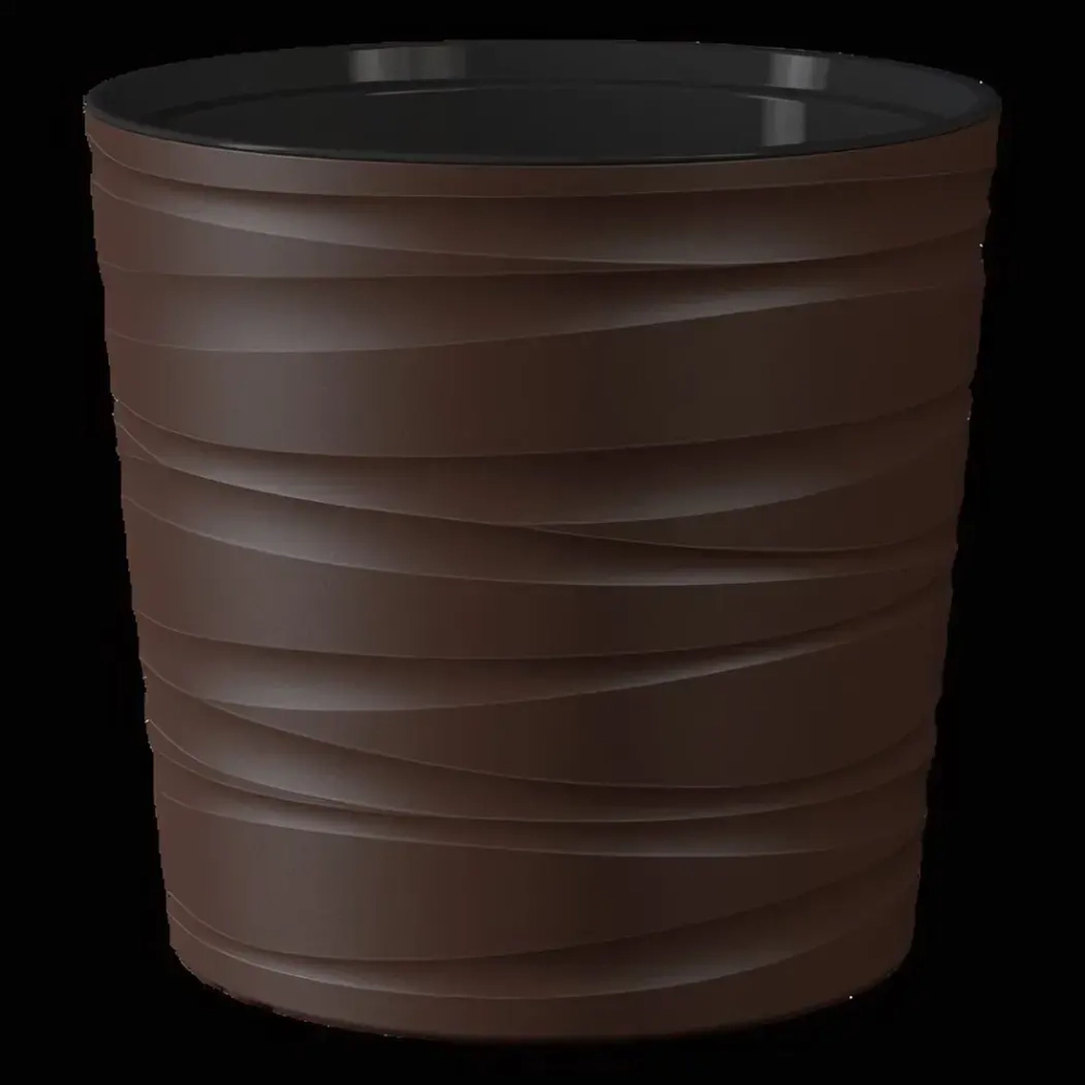Кашпо для цветов пластиковое 8л d-26см «Модерн Мини» Темно-коричневый