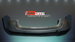 Задний бампер в цвет для Renault Duster 2011-2015 серый
