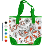 Сумочка раскраска Basir с красками и кистью, размер 24*30 см, серия "Бабочка или девушка", 4 цвета ассорти