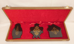 Набор из 3-х ёлочных игрушек  "Русская зима" с росписью Палех