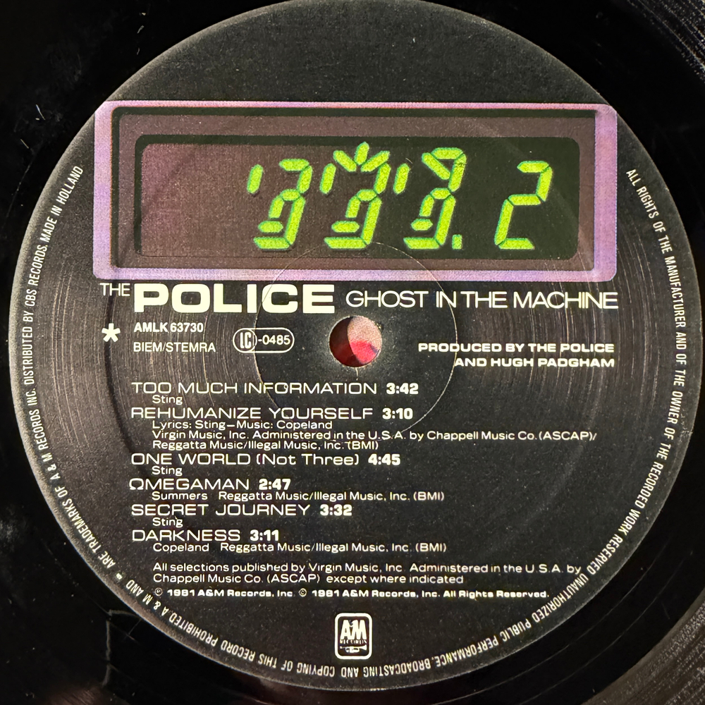 The Police - Ghost In The Machine (Голландия 1981г.)