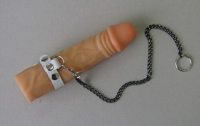 Белый поводок на пенис (Цвет: белый)