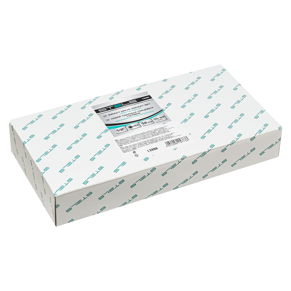 Набор ударных глубоких шестигранных торцевых головок, 1/2", 10-24 мм, в кейсе 12 шт. Stels