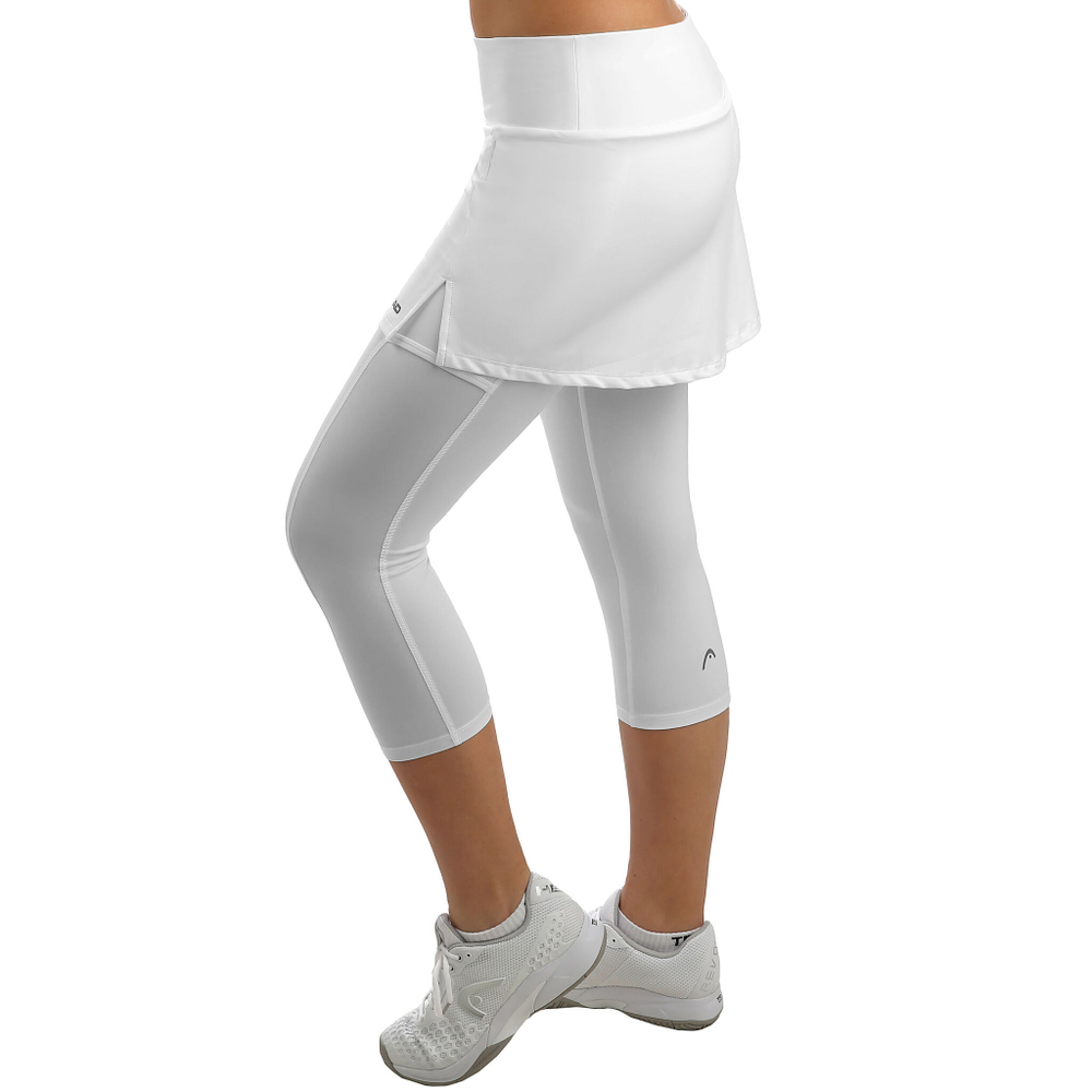 Женская теннисная юбка HEAD Club Scapri Women - White, Silver