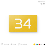 Табличка с номером 34 на дверь квартиры, для офиса, кабинета, аудитории, склада, желтая 120х70 мм, Айдентика Технолоджи