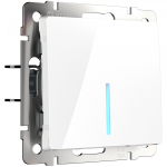 Выключатель одноклавишный с подсветкой (белый)