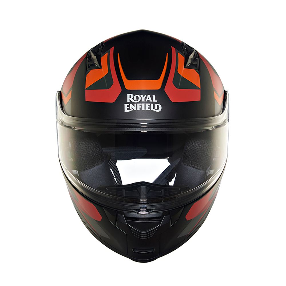 Шлем интеграл Royal Enfield, цвет - черно-оранжевый матовый, размер - XL (620 мм), арт. RRGHEP000586 (HESS22014MATT BLACK & ORANGE)