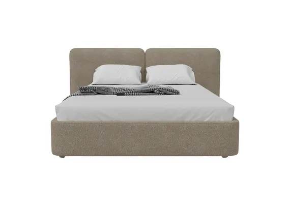 Кровать с подъемным механизмом Hub Soft 160 см (бежевый, букле)