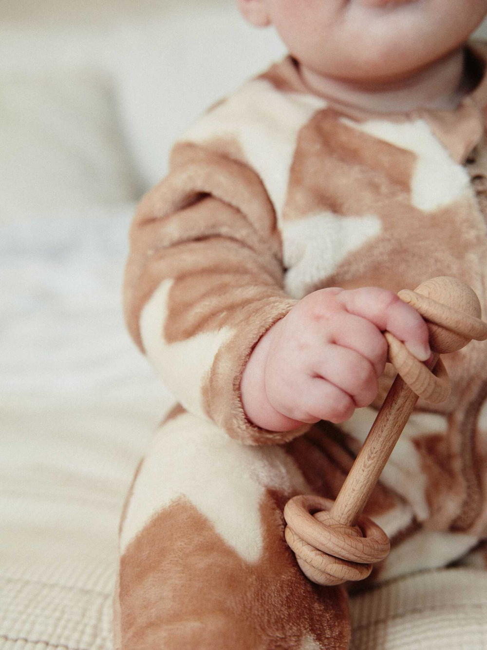 Комбинезон флисовый для малышей Next K79-526, Молочный, Коричневый