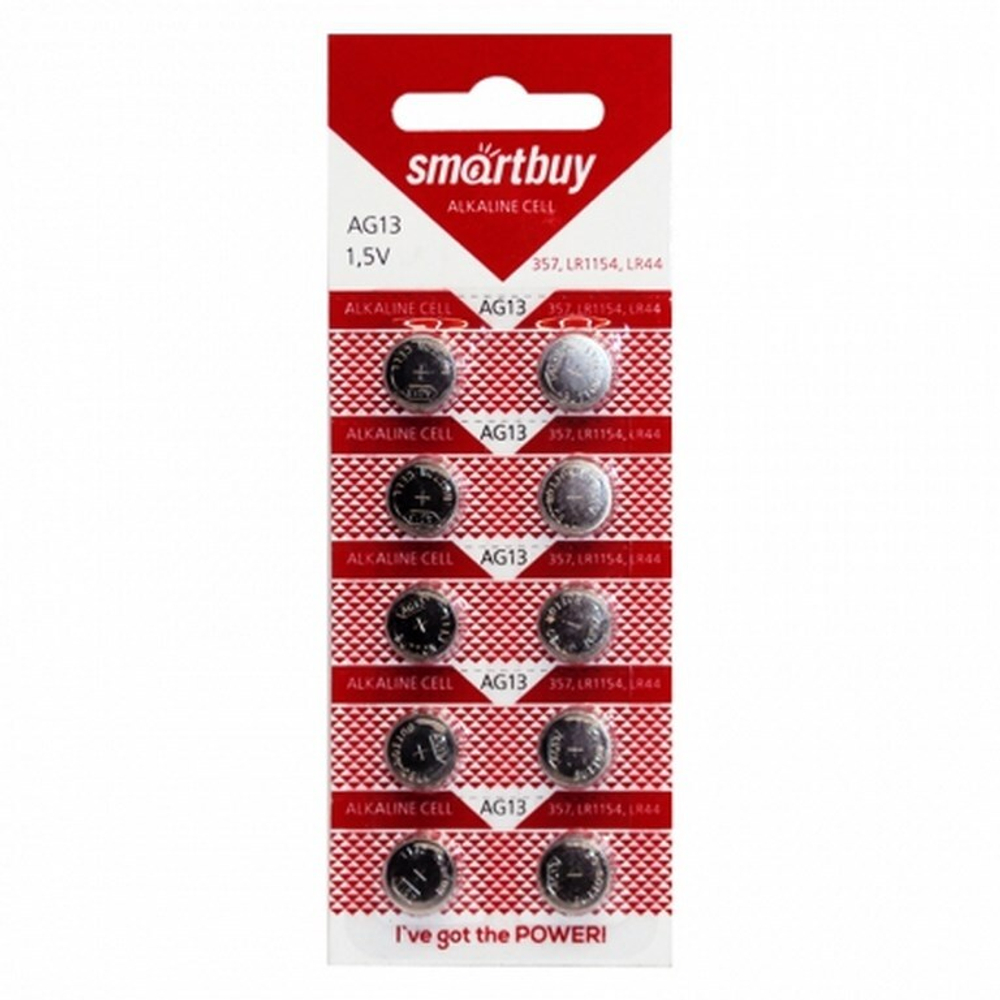 Батарейка Smartbuy AG13,357,LR1154,LR44-10B (SBBB-AG13-10B)