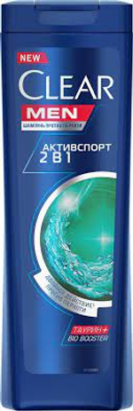 Clear 200мл. шампунь 2в1 муж  Актив Спорт свежес. п/перхоти флакон