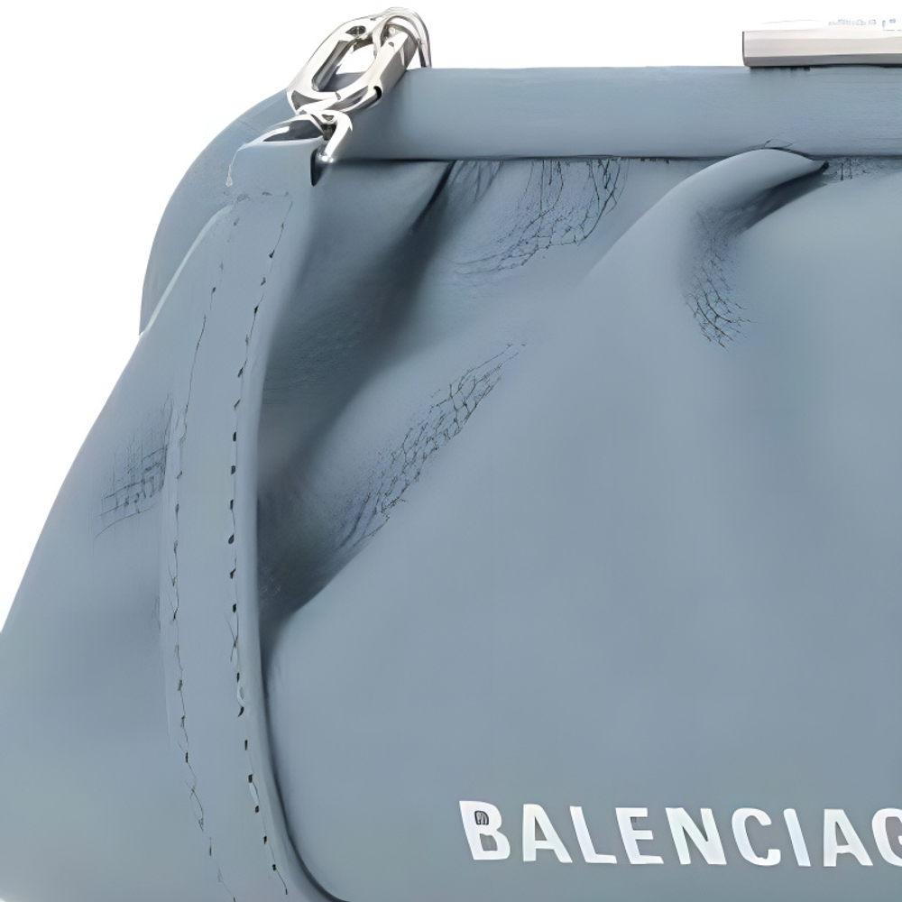 Balenciaga Cow Leather, Leather Clutch Women"s Blue