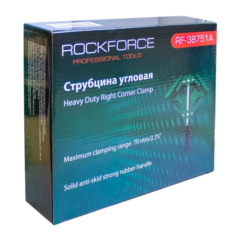 Струбцина винтовая угловая (1 зажим, max захват-70мм) RockForce##Rock FORCE RF-38751A