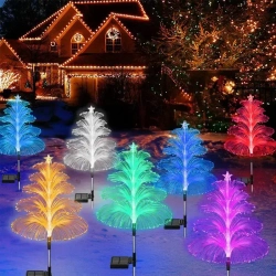 2 шт. Декоративный садовый уличный светильник на солнечной батарее "Фонарик Елочка"