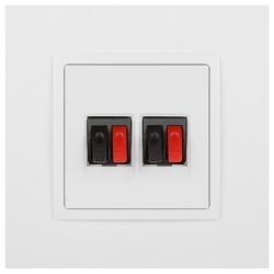 Розетка ЭРА Elegance 14-3112-01М аудио двойная, белый матовый