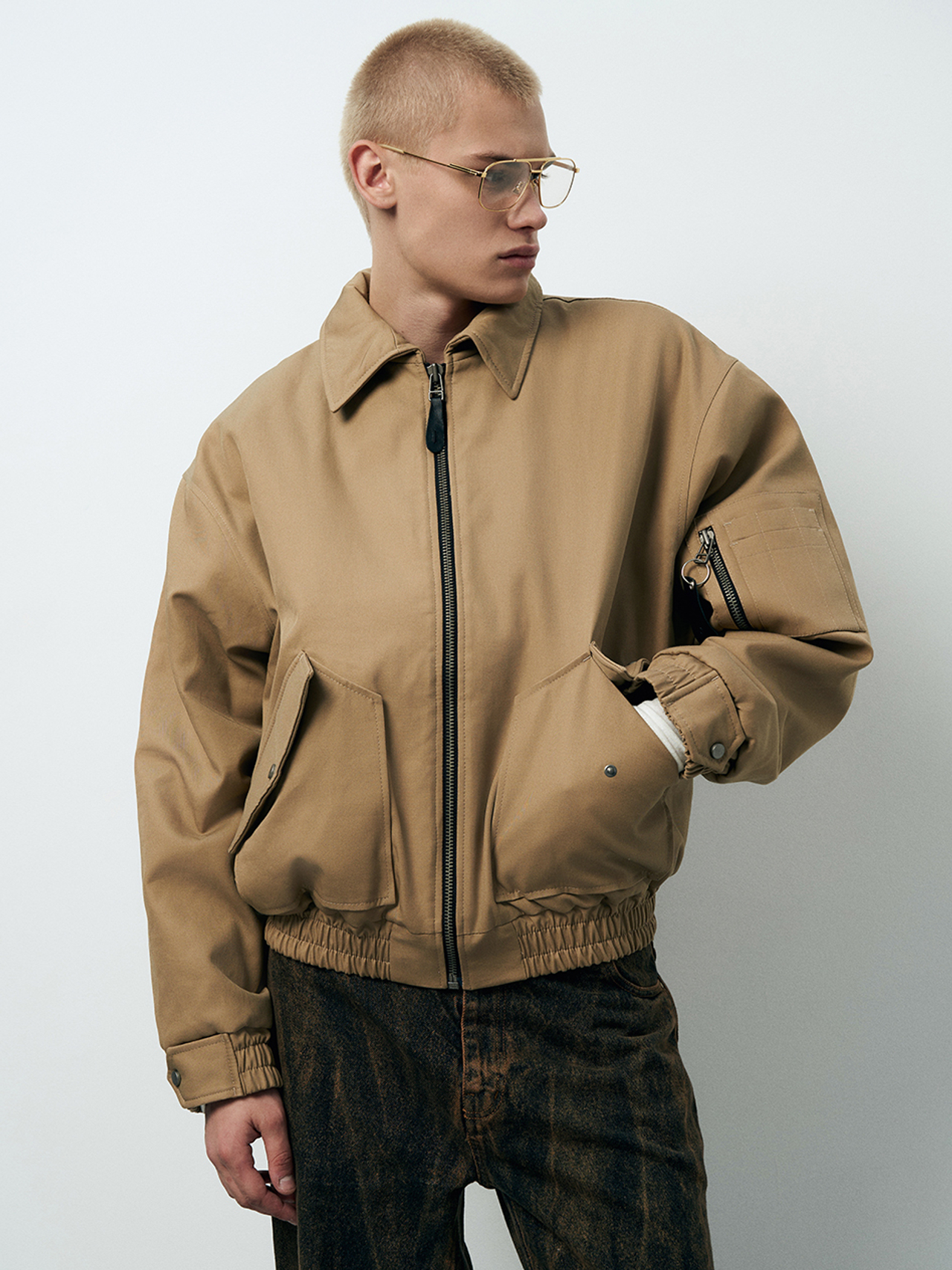 Бомбер "AVIATOR" бежевый