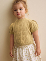 Свитер с коротким рукавом и юбка в комплекте для девочки Next E25-146, Белый, Светло-желтый