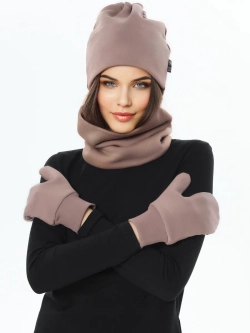 Шапка бини с начесом для хвоста, дред и кос