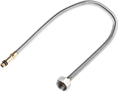 Подводка ЗУБР ″ЭКСПЕРТ″ сильфонная из нержавеющей стали, для смесителя, удлиненная, г/ш (гайка-штуцер), 1/2″, 0,5м