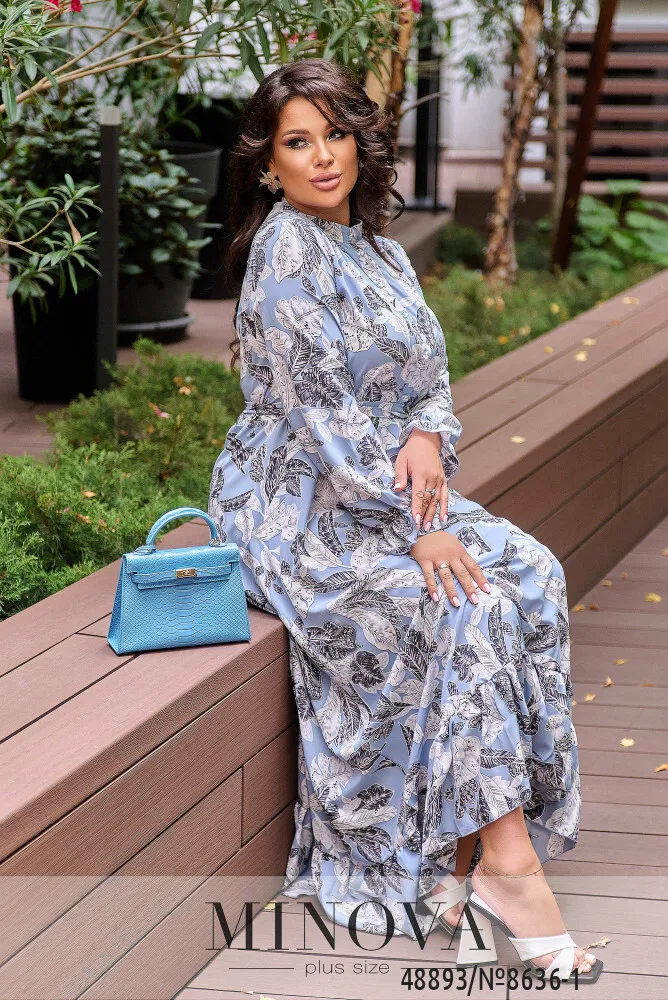 Платье 8636-голубой Minova