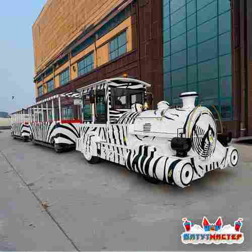 Безрельсовый паровозик «Зебралайт» 2 вагона, 25 мест, для парка