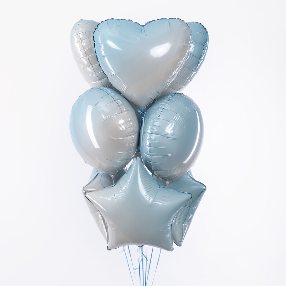 Сердце 32" Бело-Голубой градиент/ White-Blue gradient Fm