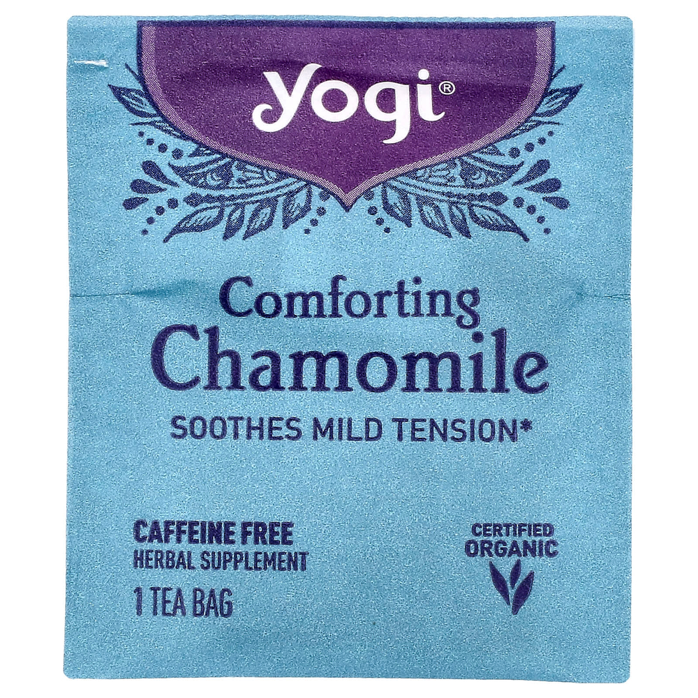 Yogi Tea, успокаивающая ромашка, без кофеина, 16 чайных пакетиков, 24 г (0,85 унции)